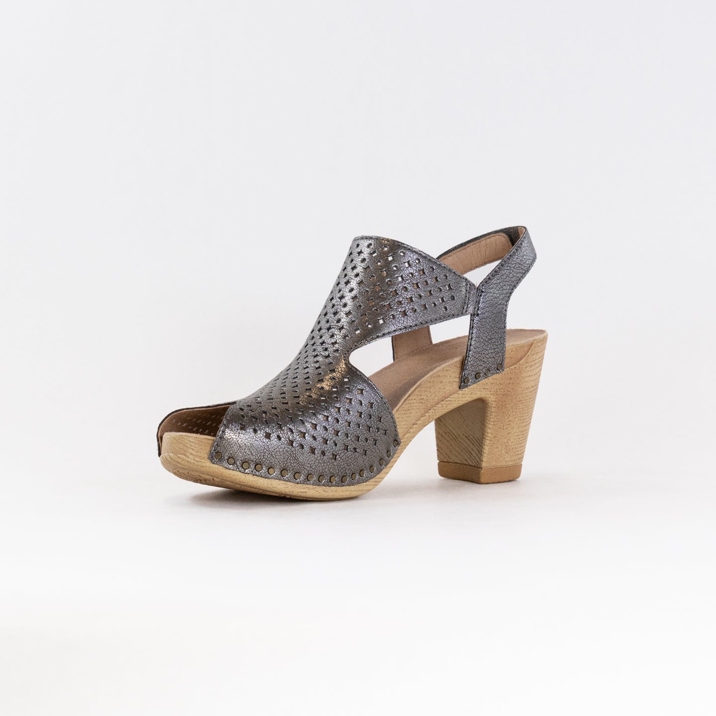 Dansko Women's Teagan Heeled Slingback Shoes in Gunmetal Color