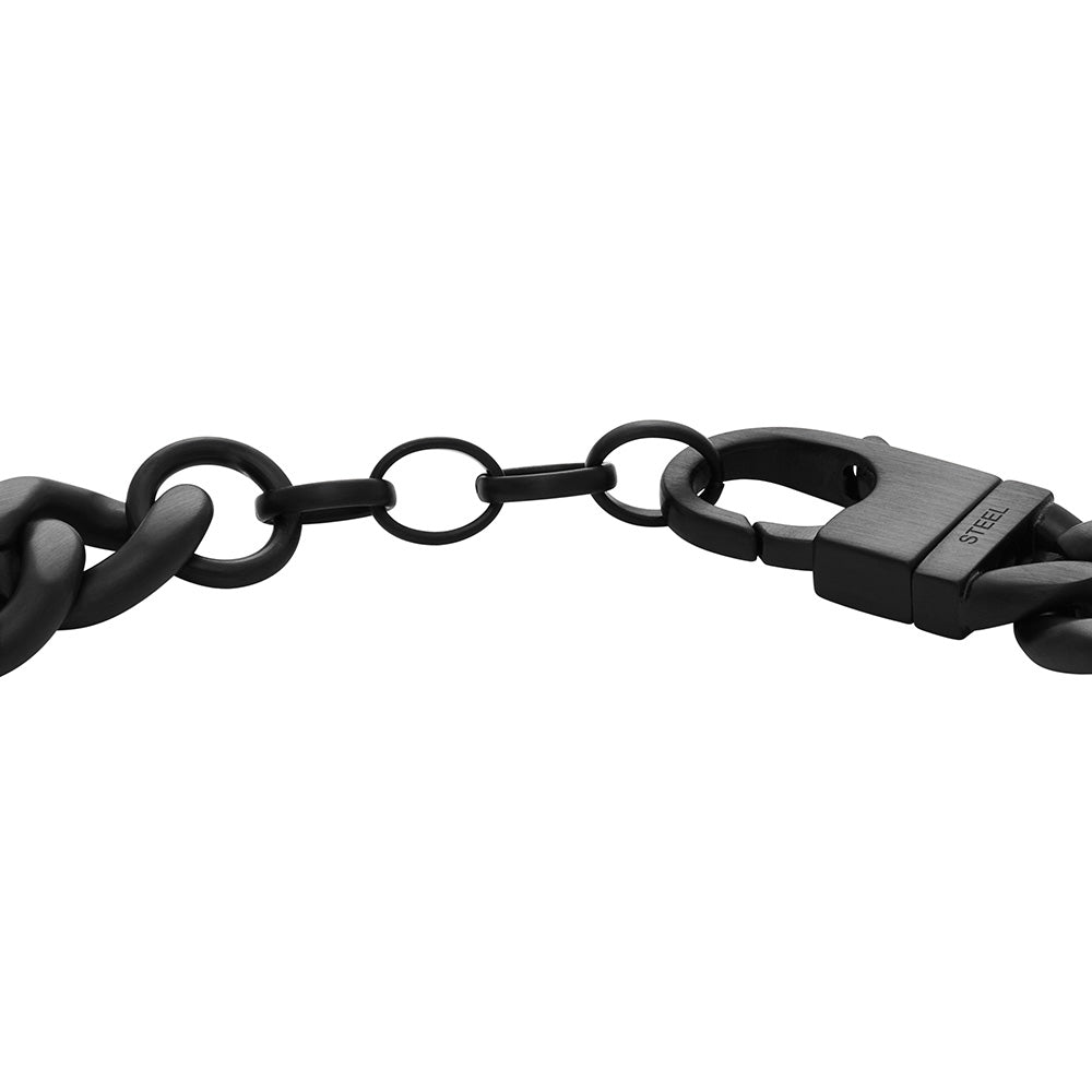 100th Disney Anniversary Black - Tone Stainless Steel Mickey Mouse Plaque ID Bracelet