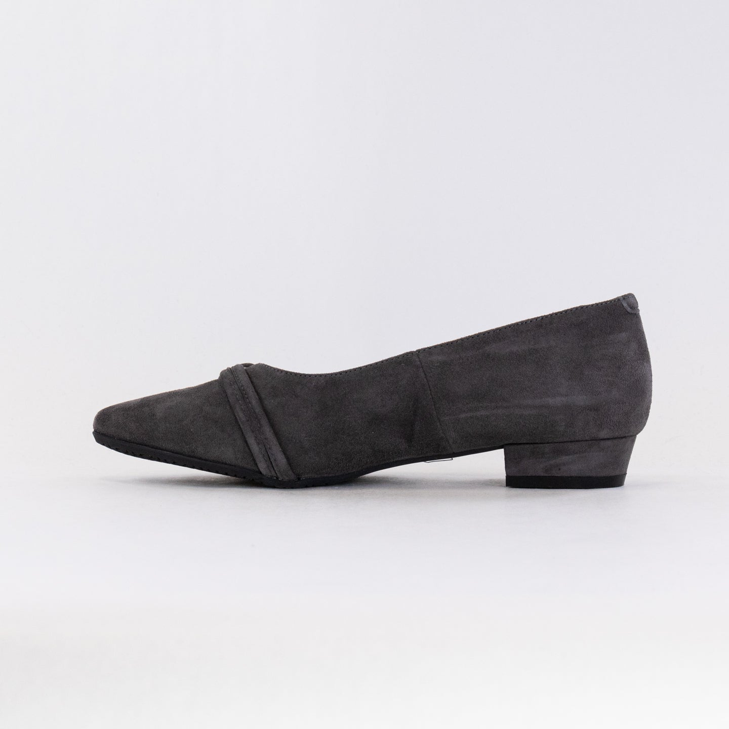 Women's Grey Suede Eric Michael Kim Low - heeled Loafers for Work or Dress