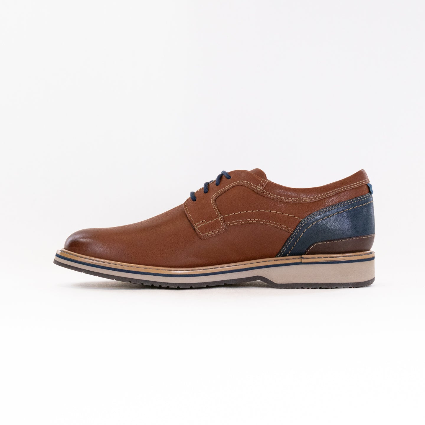 Men's Clarks Tan Leather Monahan Plain Toe Dress-Casual Shoes