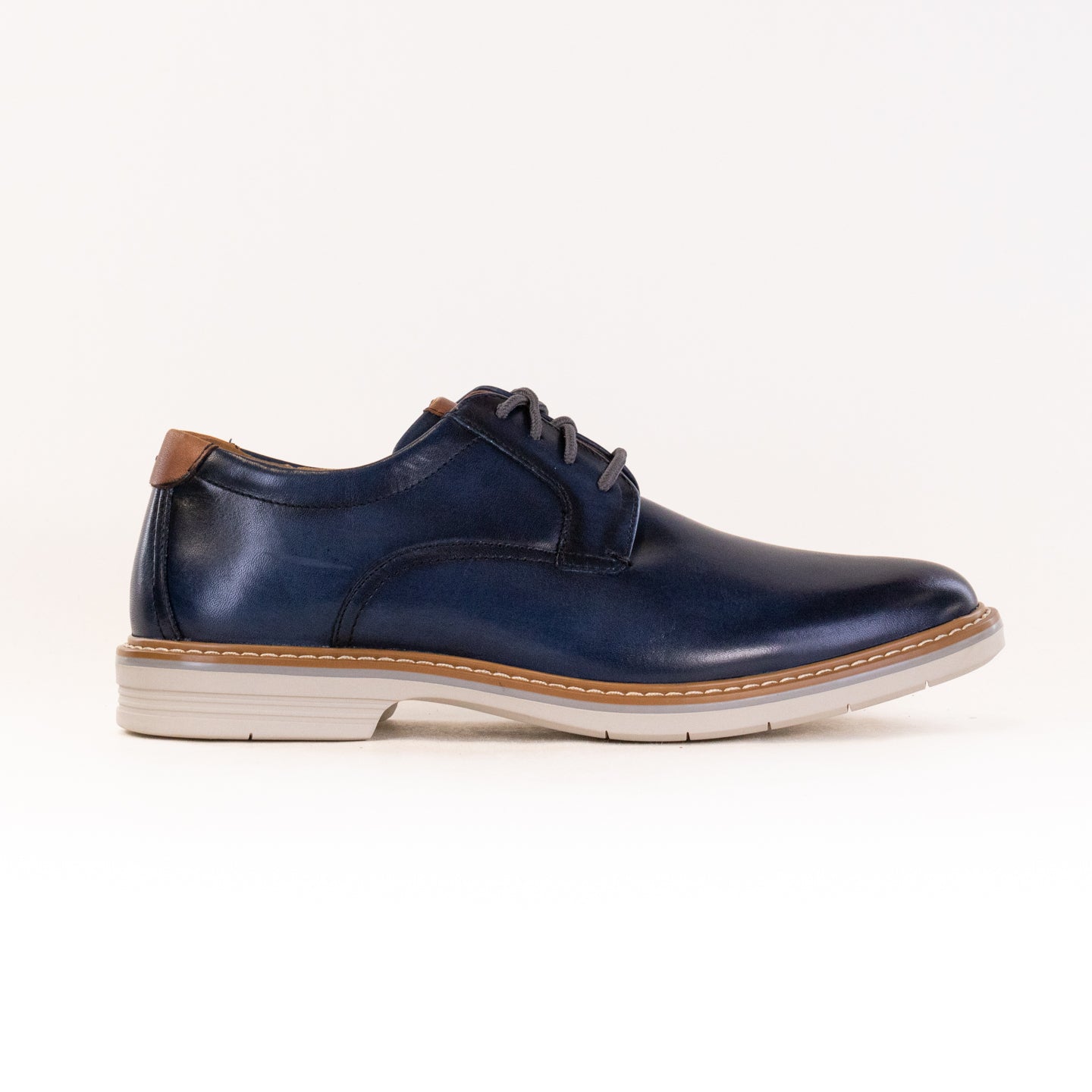 Florsheim Men's Navy Leather Norwalk Plain Toe Oxford Dress Shoes