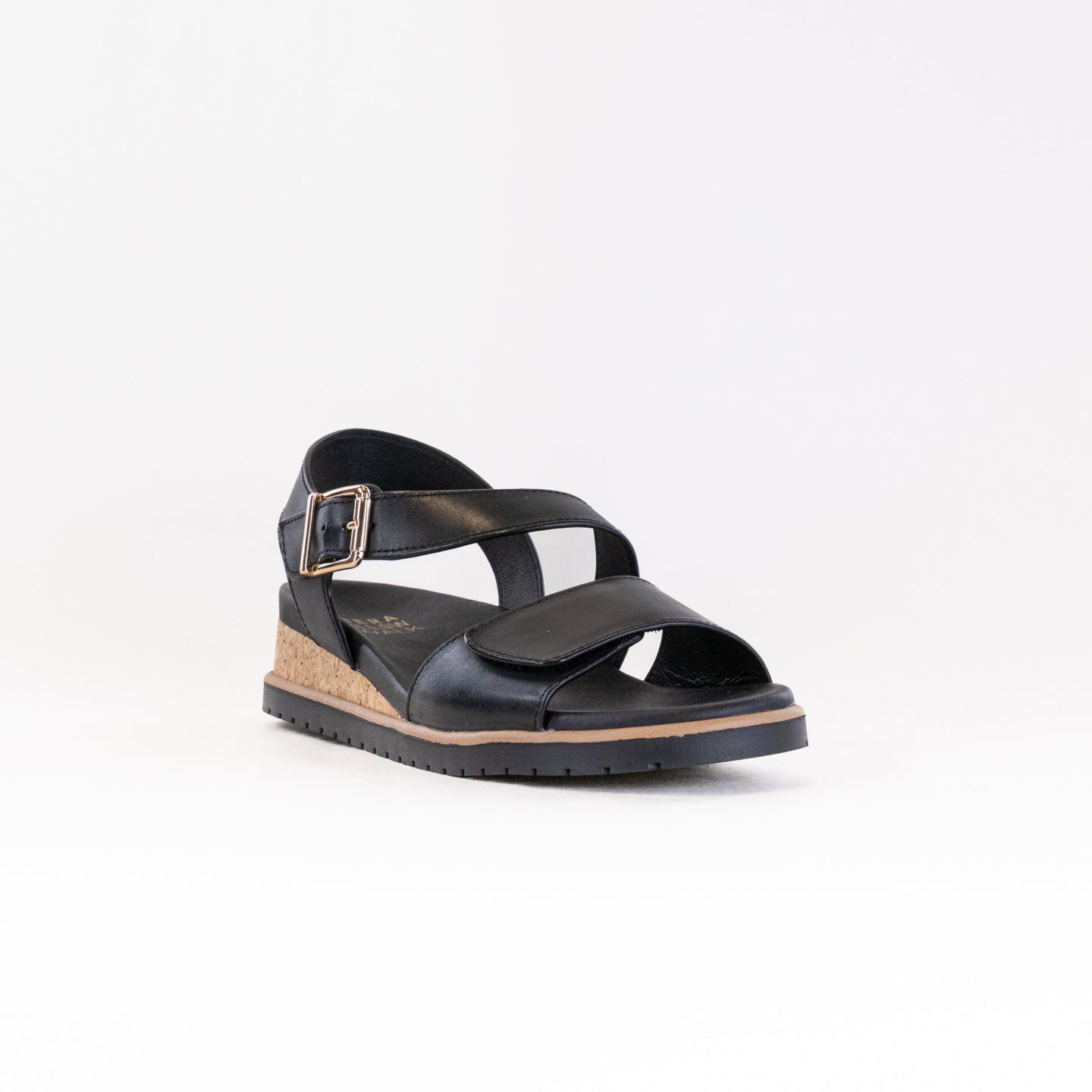 Ziera Women's Vamsy Black Leather Platform Wedges - Ideal for Summer