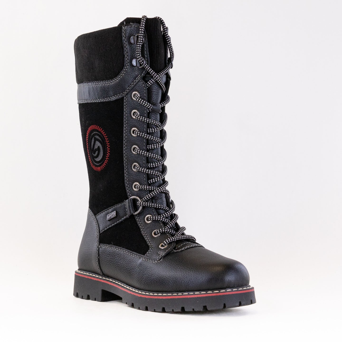 Stylish Women's Black Remonte Sarolta D9380 Suede Lace - up Boots