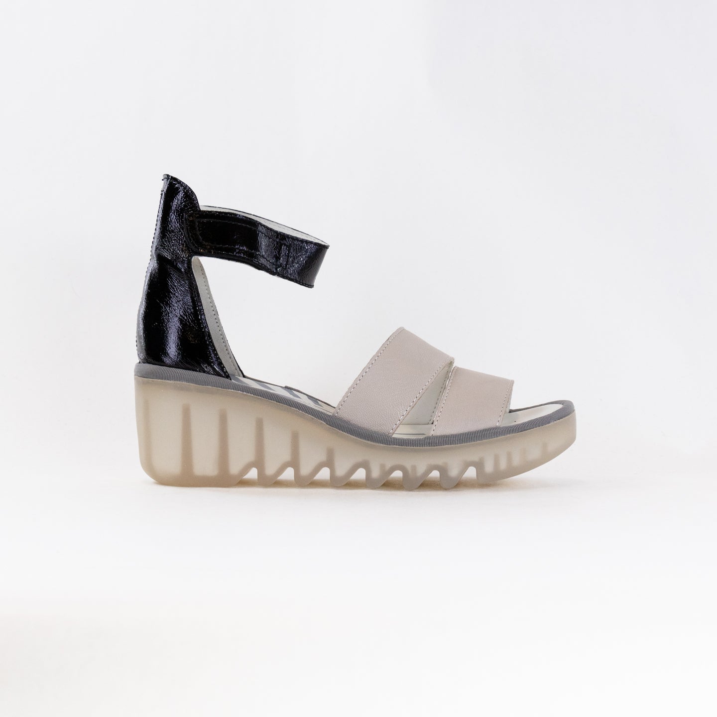 Fly London Women's BONO290FLY Wedge Sandals - Cloud/Black
