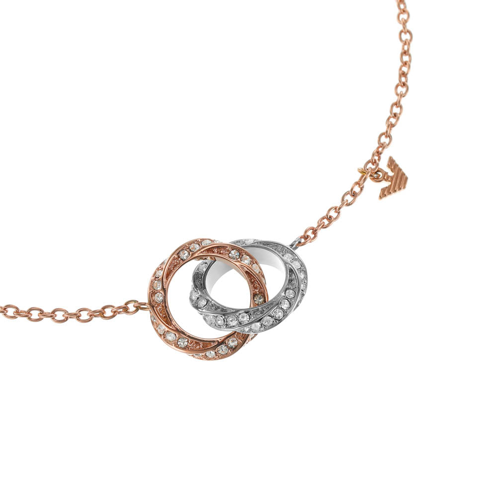 Emporio Armani Rose Gold - Plated Stainless - Steel Sentimental Logo Fashion Bracelet for Women and Men