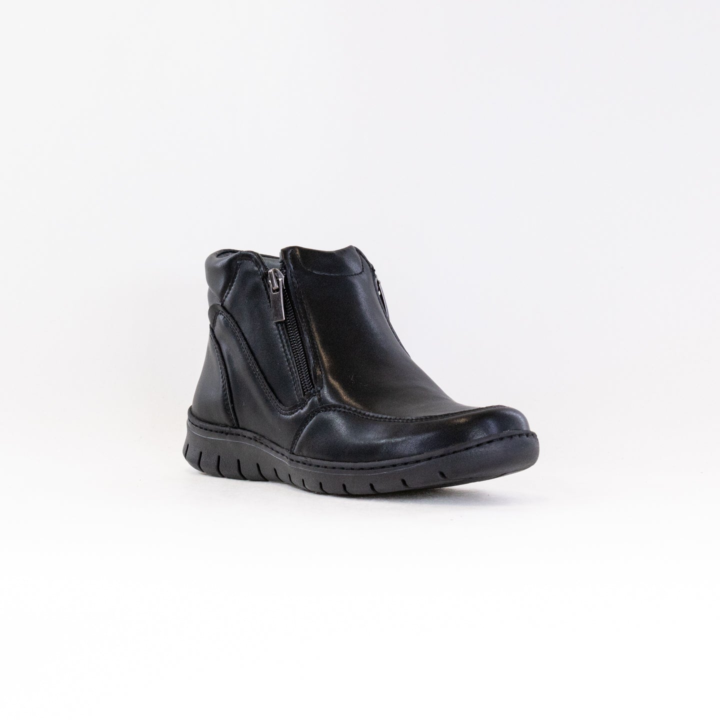 V-Italia 826 Women's Casual Ankle Boots in Elegant Black Leather