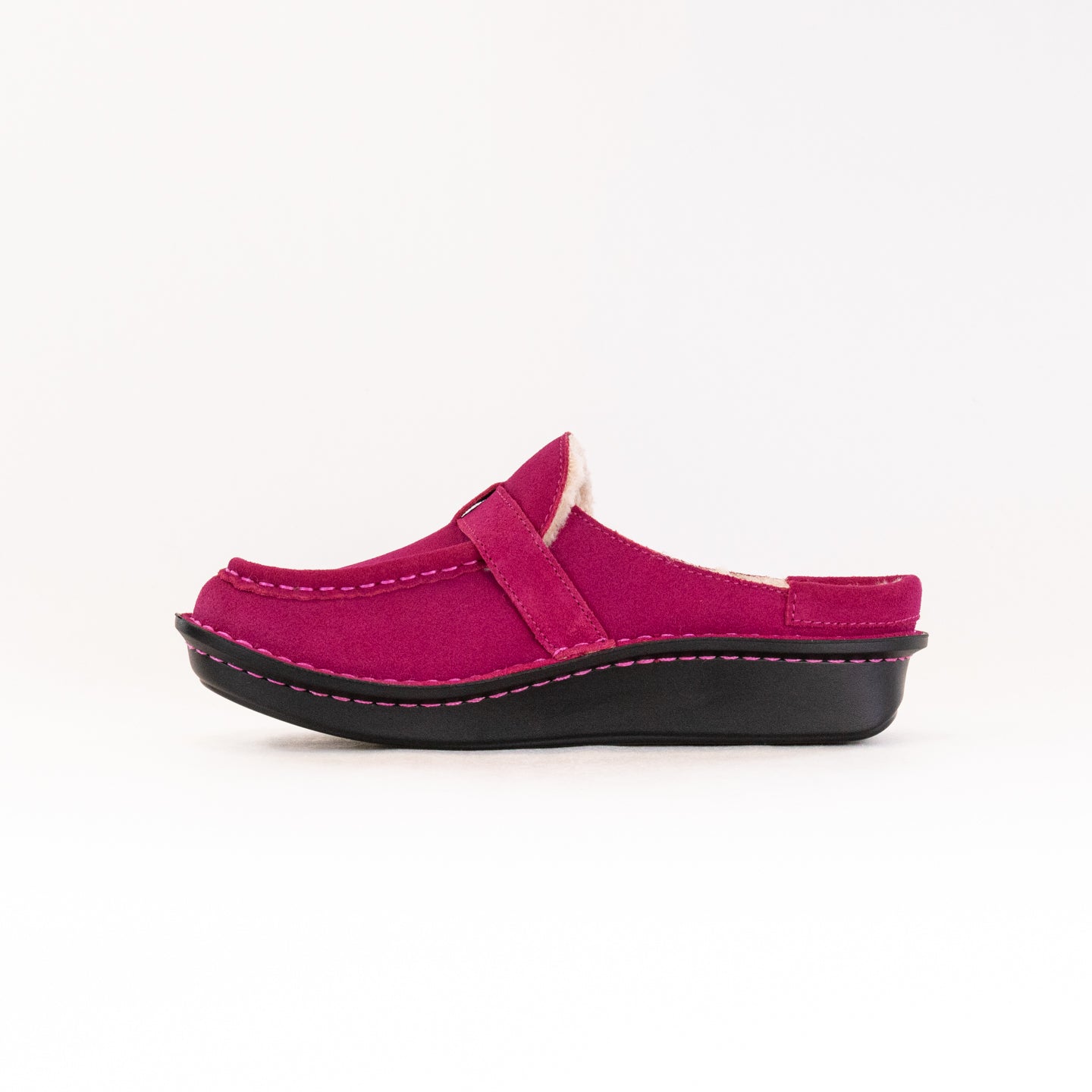 Women's Alegria Brigid Sherpa Clogs in Magenta Color