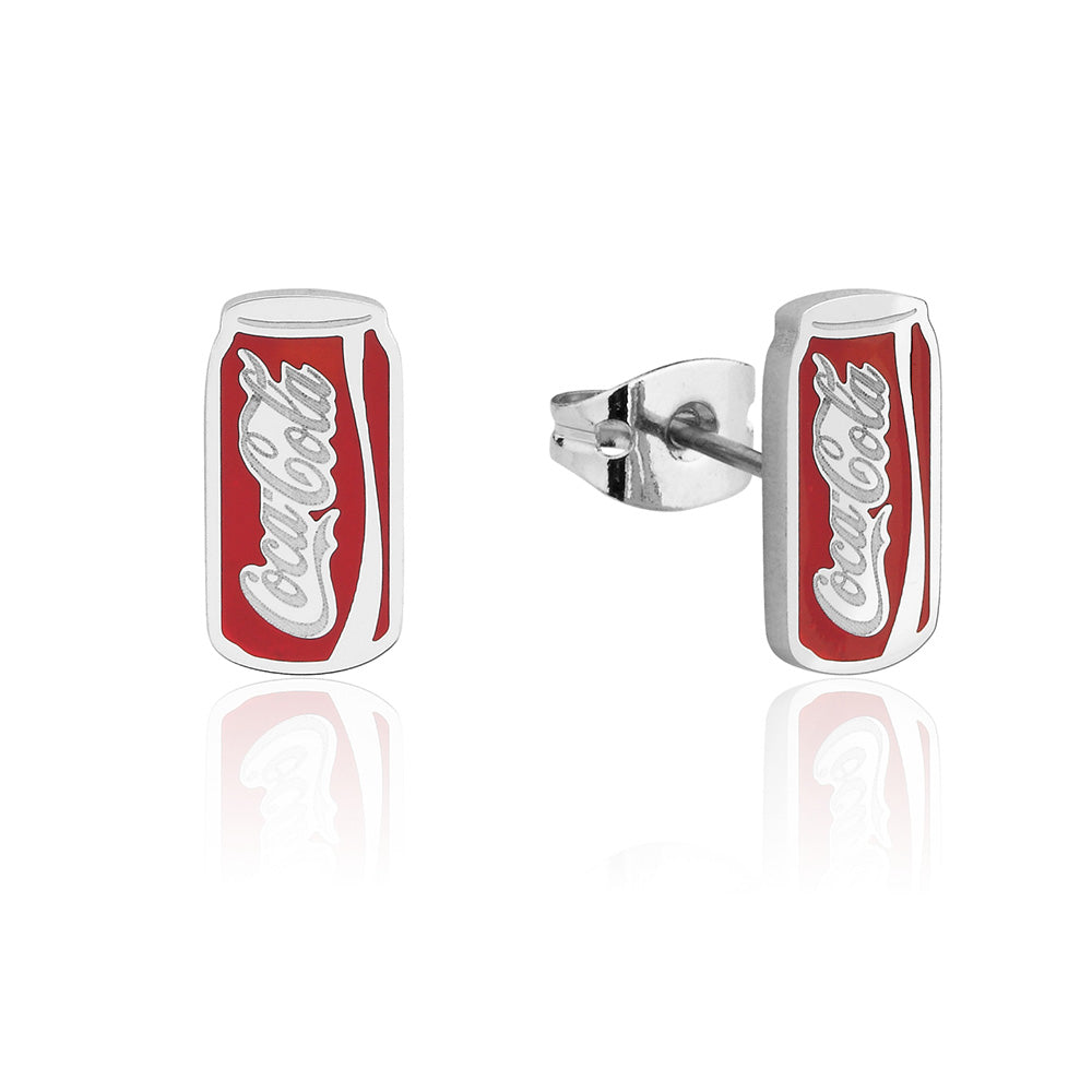 Disney Stainless Steel ECC Coca Cola Can-Shaped 11mm Stud Earrings for Jewelry Lovers