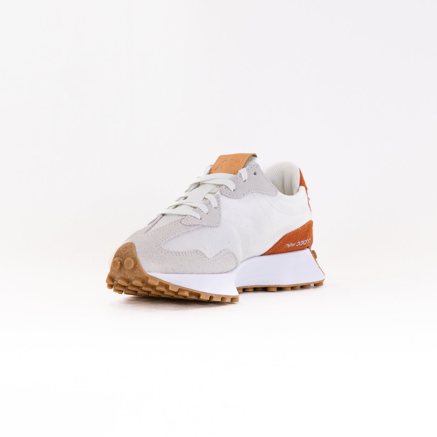 New Balance Women's 327 Running Shoes in Sea Salt and Rust Oxide Color Scheme