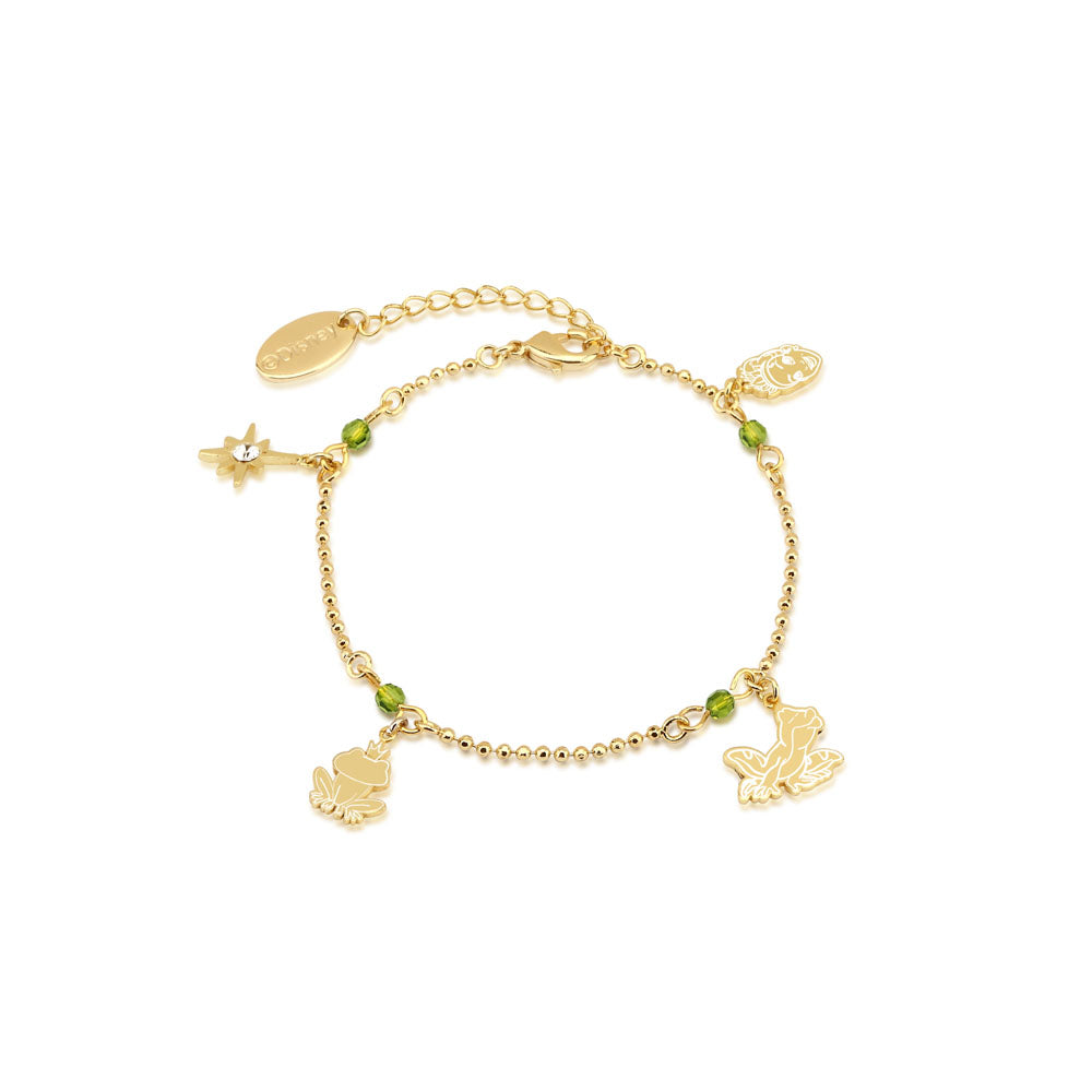 Disney Princess And The Frog-themed Gold-plated Charms 16+3cm Fashion Bracelet for Disney Enthusiasts