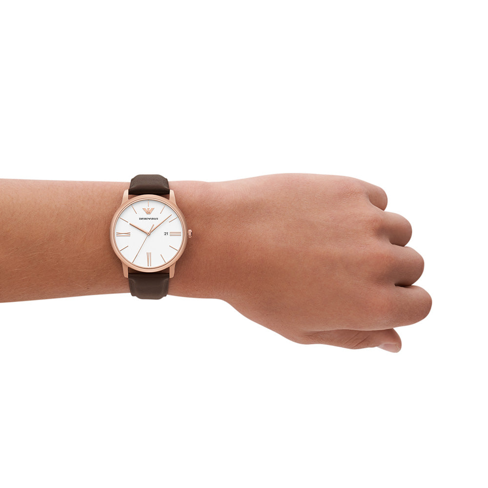 Emporio Armani Men's Minimalistic Leather Wristwatch - Model AR11572