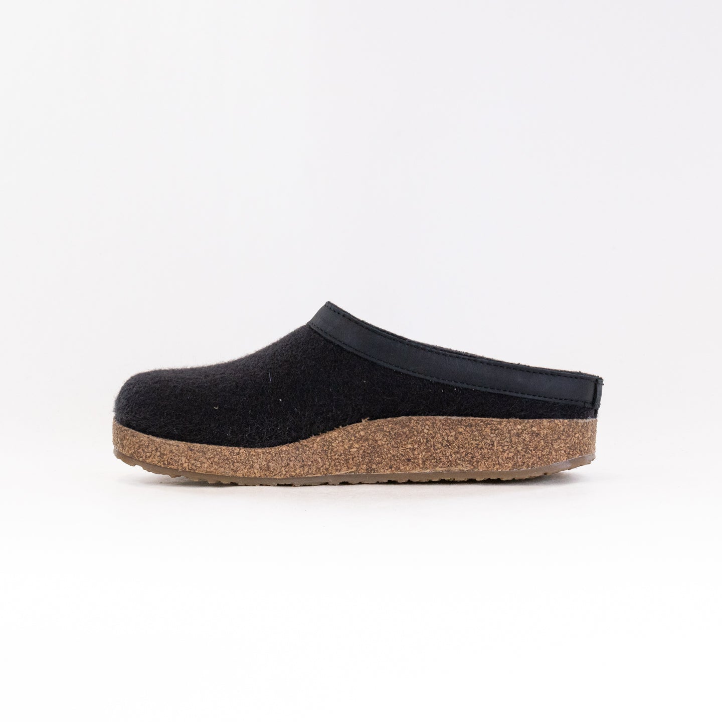 Haflinger Unisex Classic GZL45 Leather - Trimmed Grizzly Slippers in Black