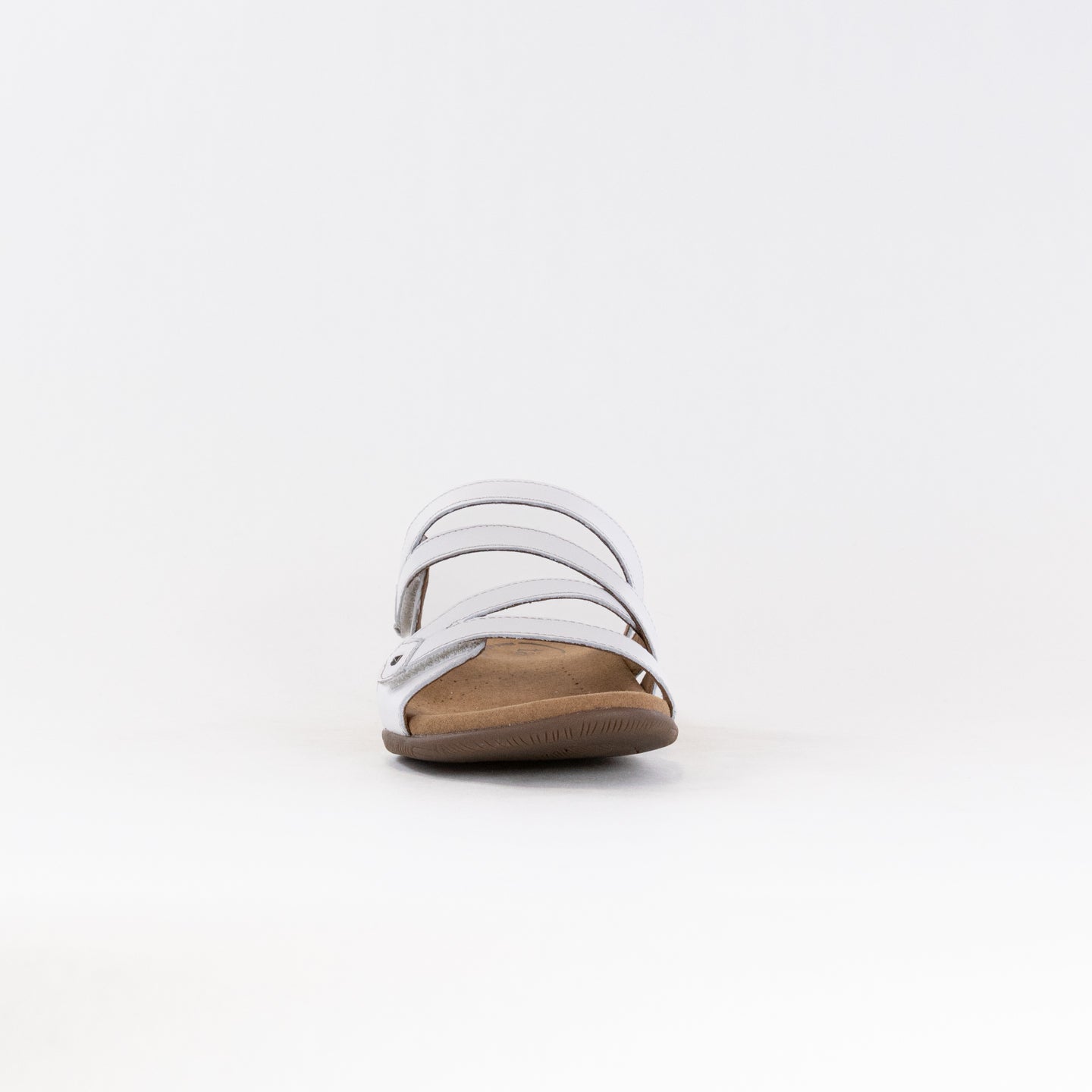 Women's Taos Double U White Leather Slide Sandals