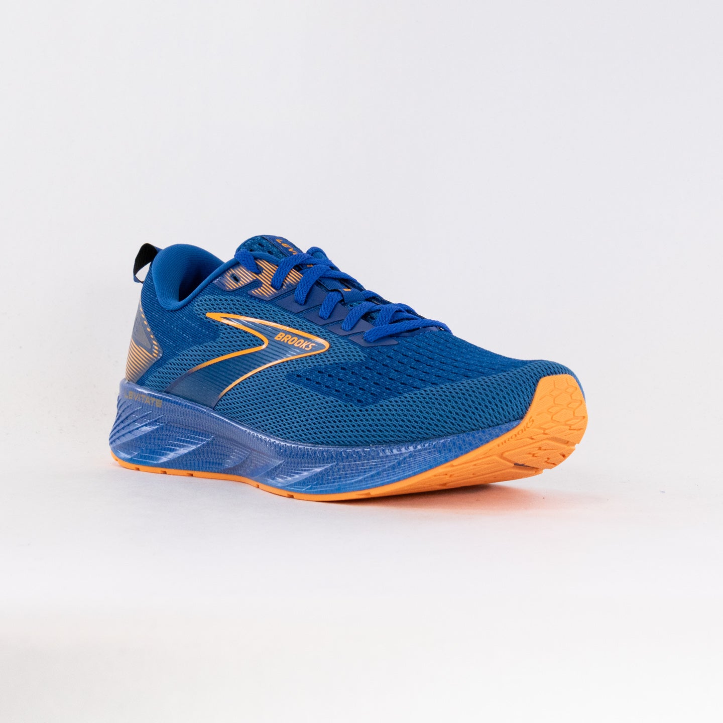 Men's Brooks Levitate 6 Running Shoes in Classic Blue/Orange