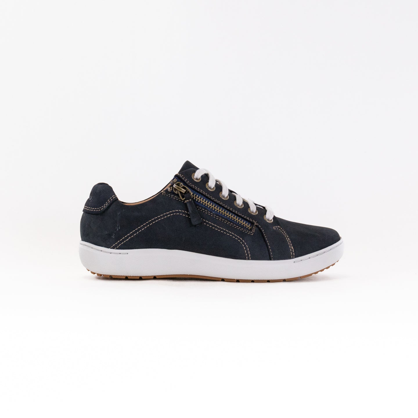 Clarks Women's Nalle Lace Sneakers in Navy Nubuck Leather