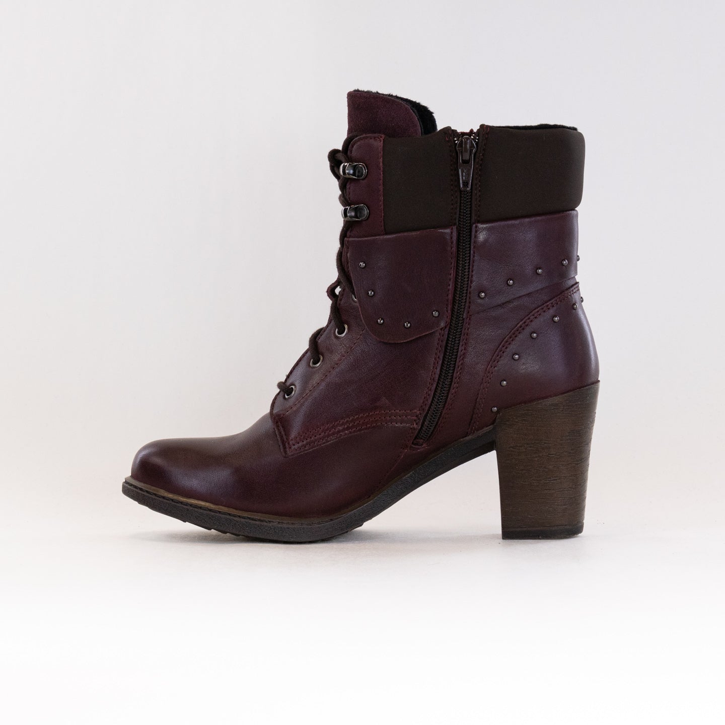 Wine-colored Women's Dromedaris Gilly Lace-up Boots