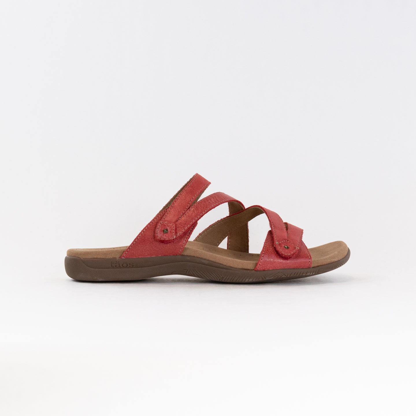 True Red Women's Taos Double U Premium Leather Slide Sandals
