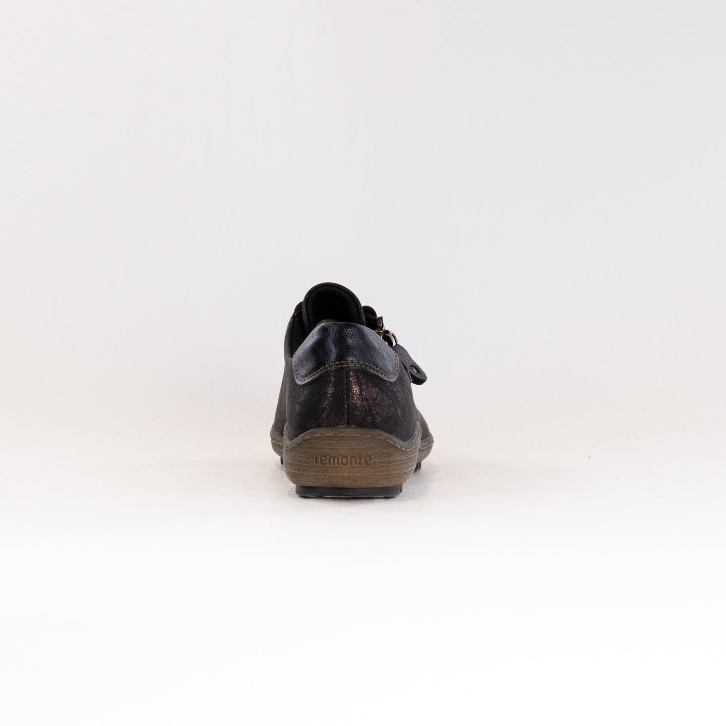 Black Women's Remonte Liv 02 Water-Resistant Leather Fashion Sneakers