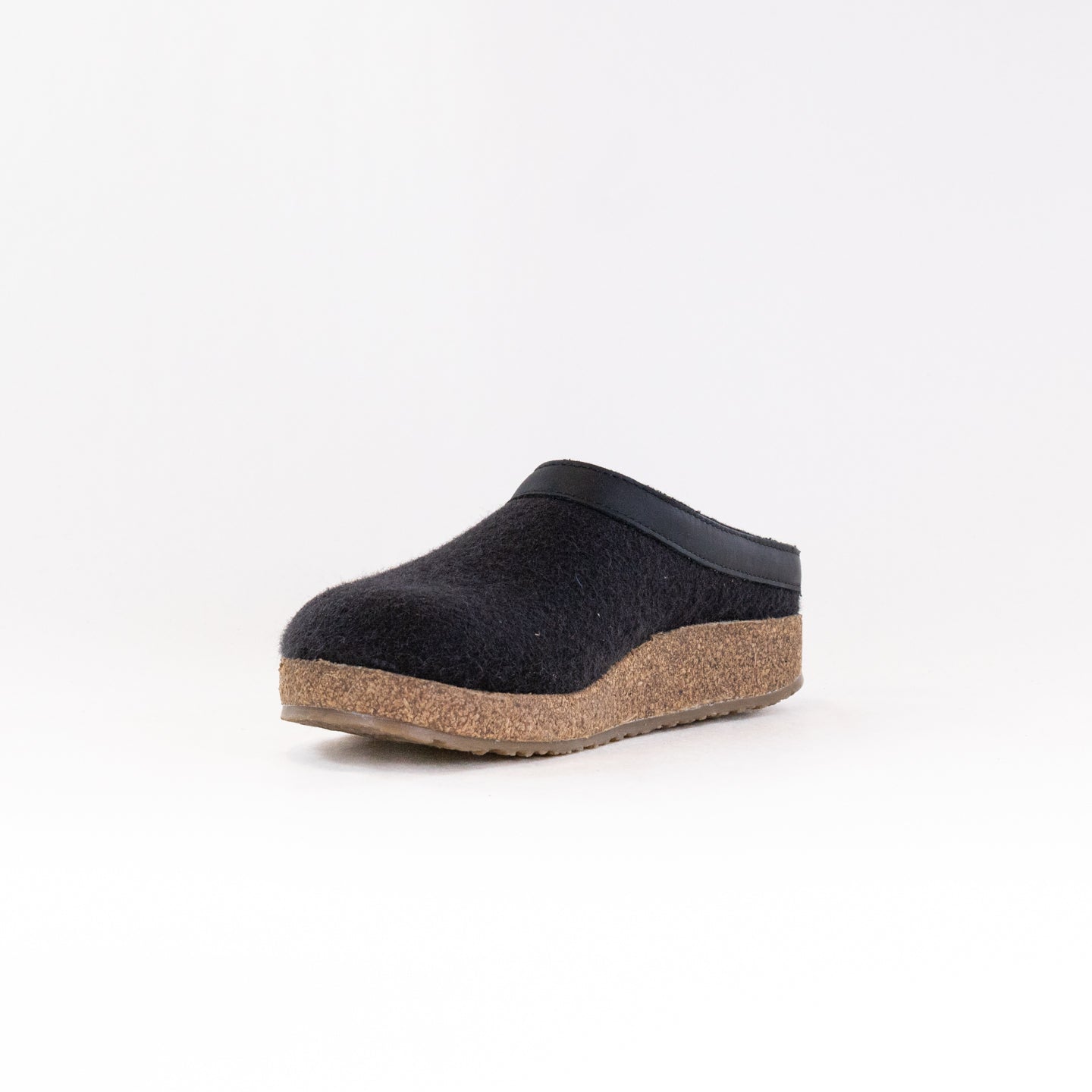 Haflinger Unisex Classic GZL45 Leather - Trimmed Grizzly Slippers in Black