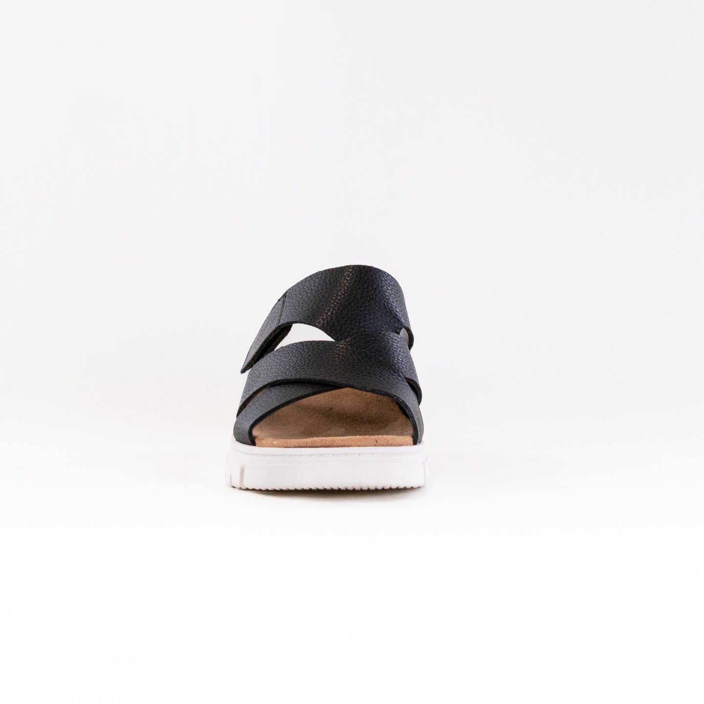 Women's Vionic Uptown Sunset Black Leather Wedge Sandals for Everyday Resort Style