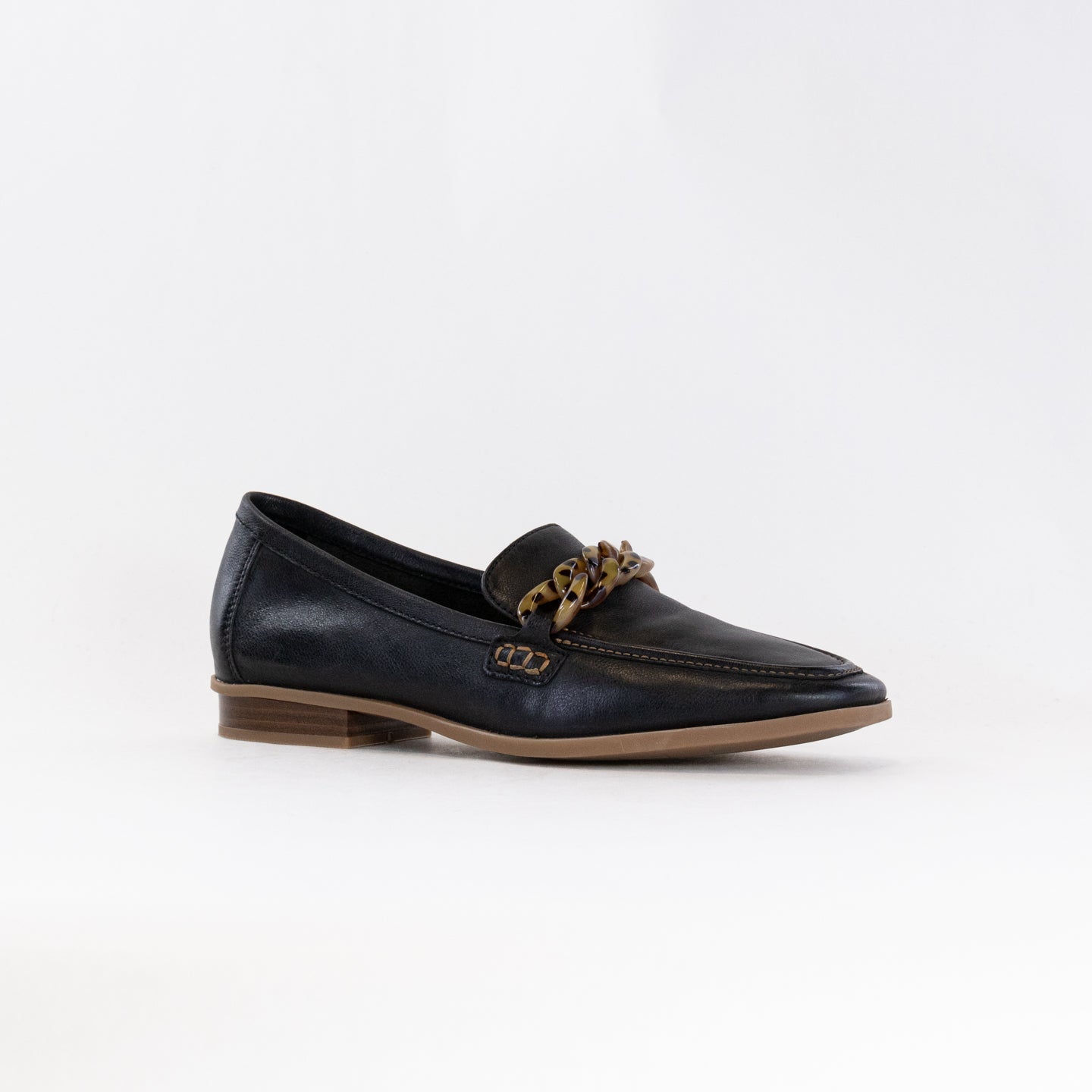 Women's Clarks Sarafyna Iris Black Leather Loafers with Tortoise Bit