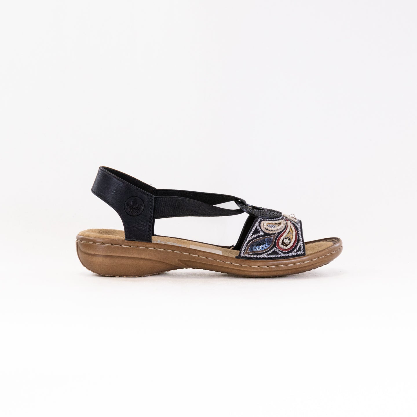 Rieker Women's 608B4 Black Classic Strap Sandals for Maximum Comfort
