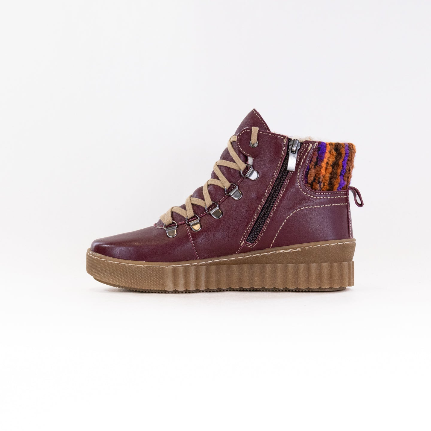 V-Italia Women's Kiki High-Top Comfort Walking Shoes in Bordo Color