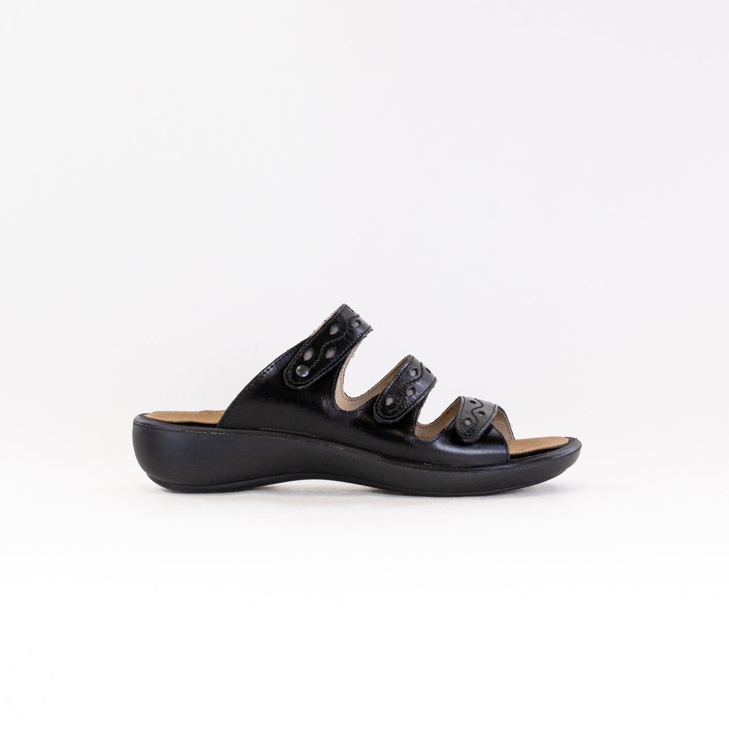 Women's Black Romika Ibiza 66 Comfortable Slide Sandals