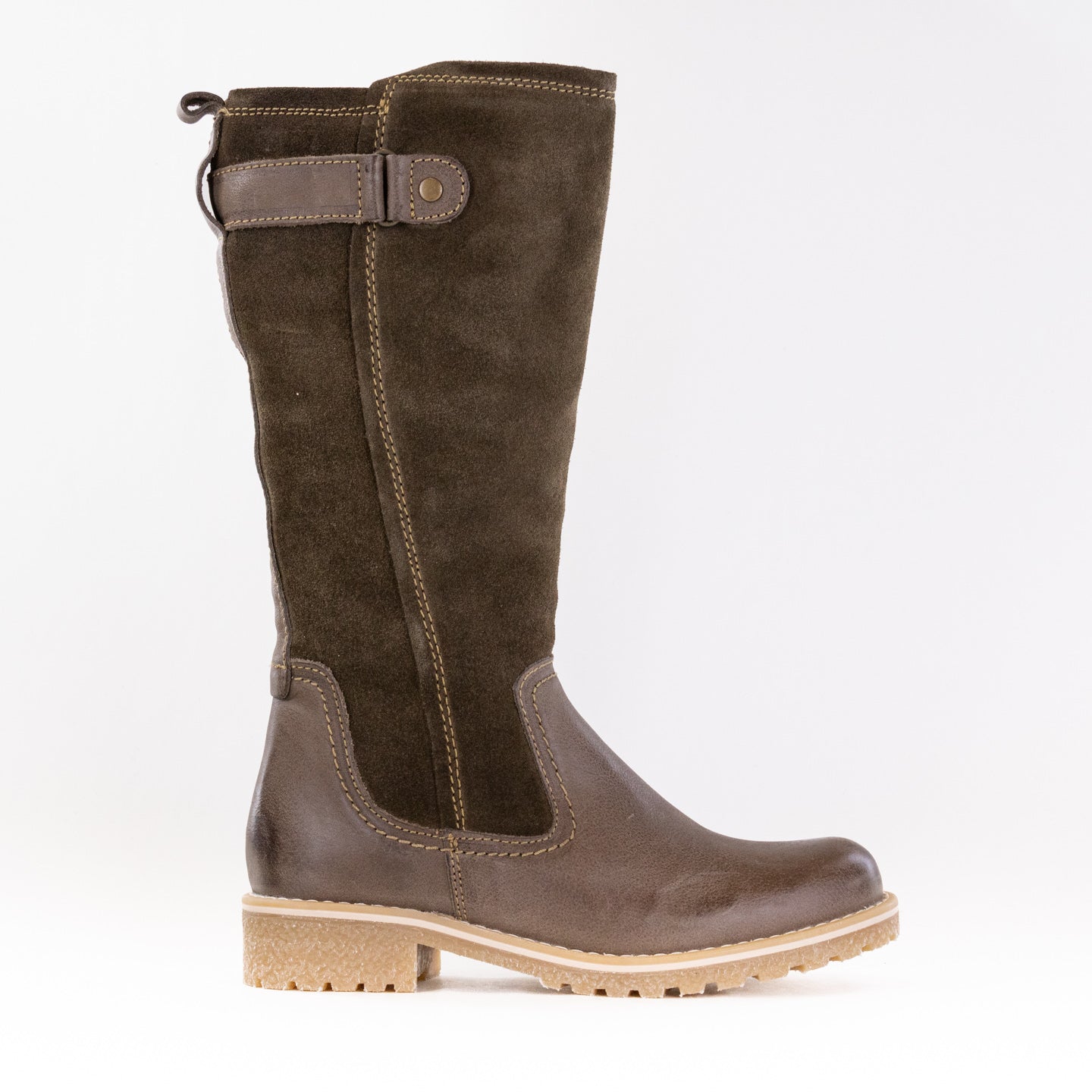 Eric Michael Marcella Women's Riding Boots in Khaki Color