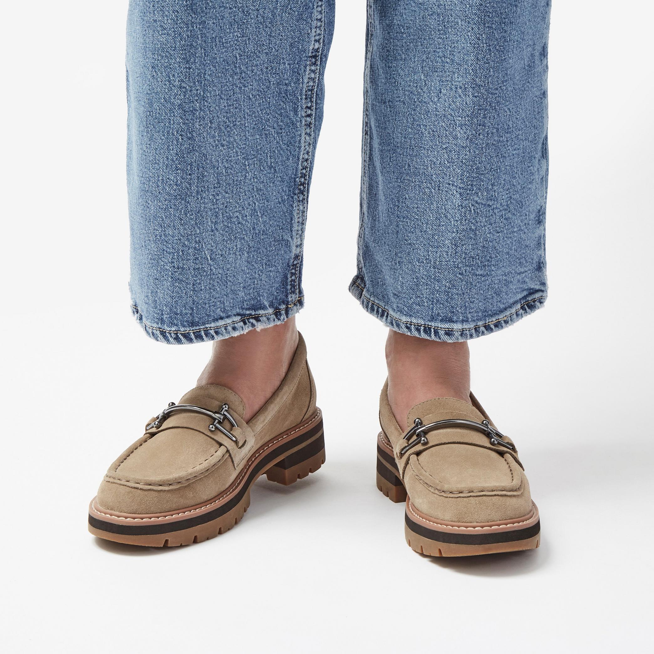 Clark’s Women’s Orianna Bit Loafers in Dark Sand Suede