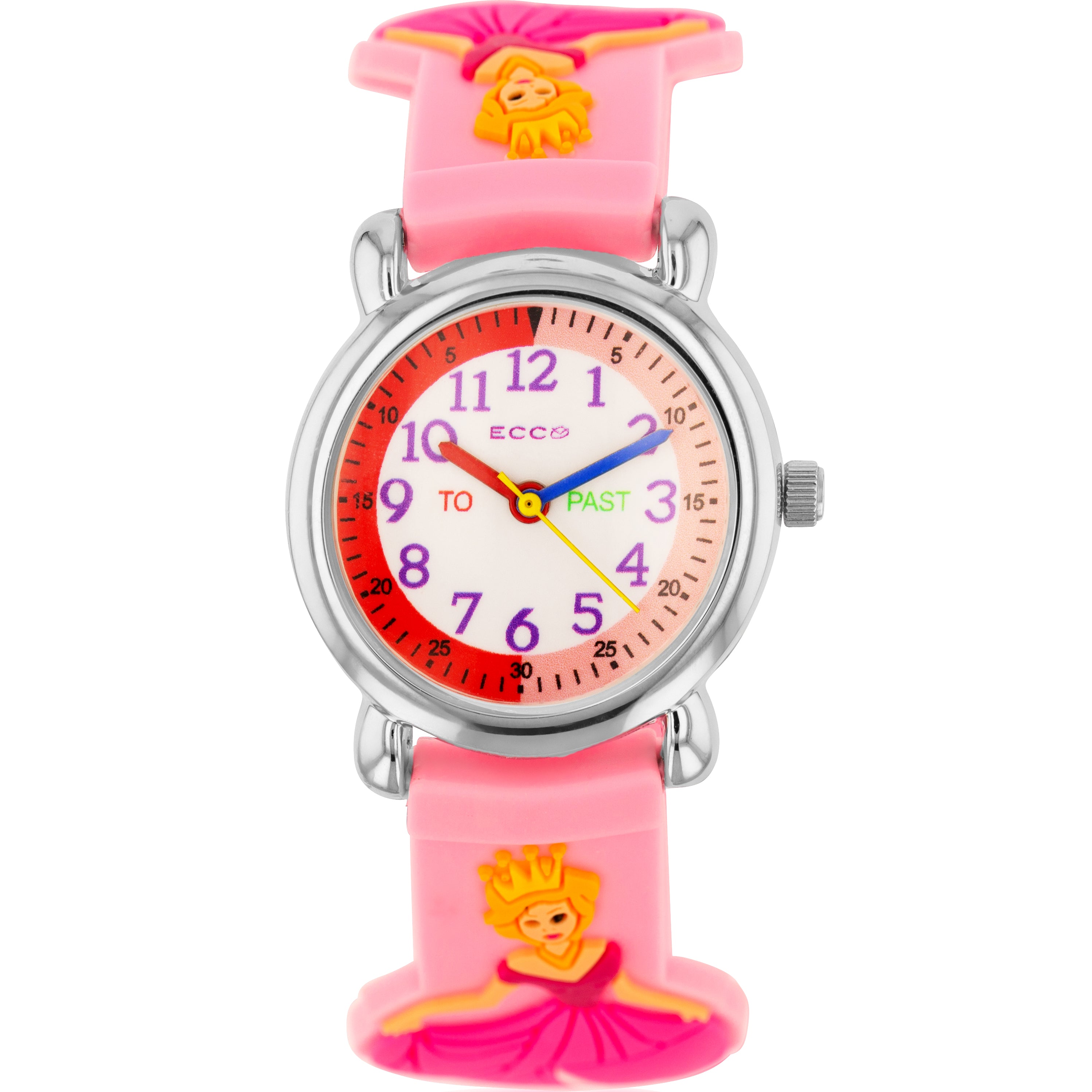 ECC Adorable Pink Strap Kids Princess Watch with Heart Design