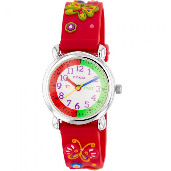 ECC Children's Red Butterfly-themed Wristwatch for Youngsters
