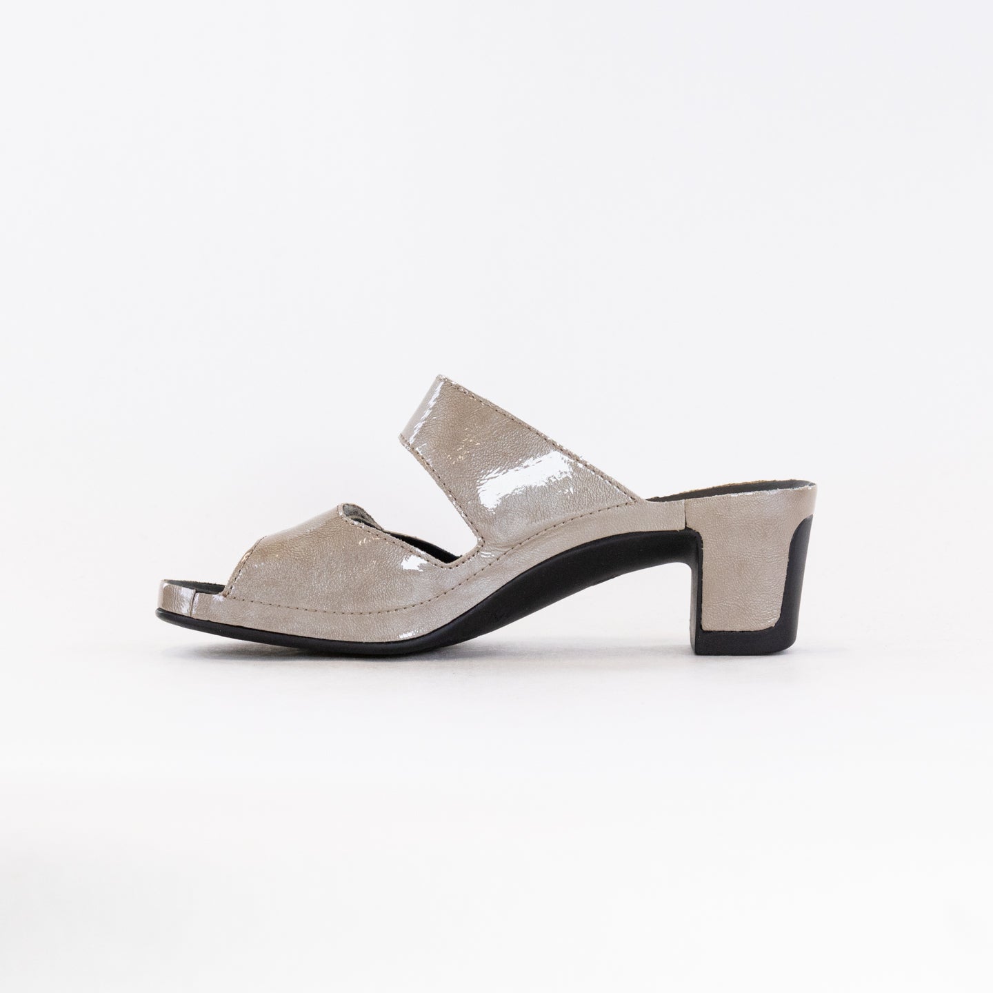 Women's Vital Joy Mule Sandal in Apache Taupe Patent Leather - Comfort & Health