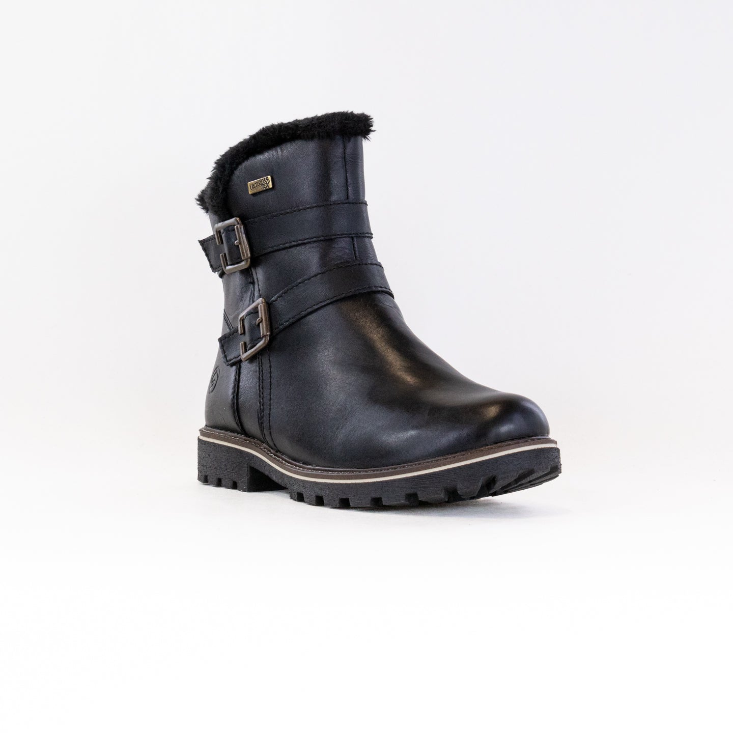 Samira Women's Black Leather Remonte Ankle Boots - D8484 Model