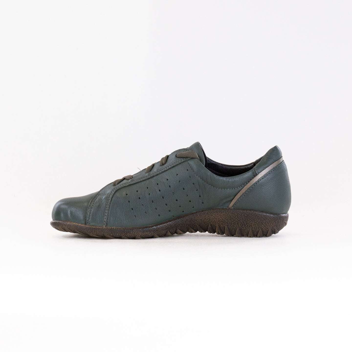 Naot Women's Moko Lace - Up Shoes in Green Leather with Pewter Accents