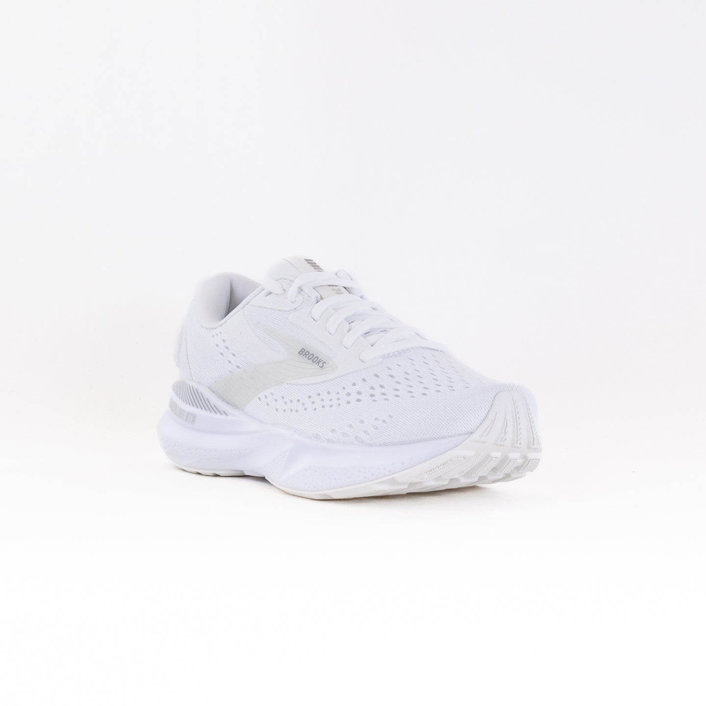 Brooks Women’s Adrenaline GTS 24 Running Shoes in White/Oyster/Alloy Color Scheme