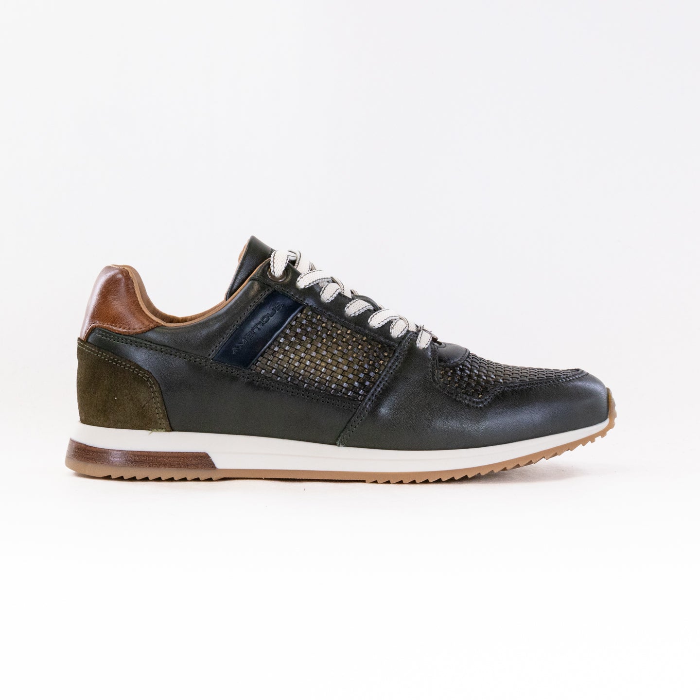 Men's Premium Khaki Leather Ambitious Slow-Style Sneakers