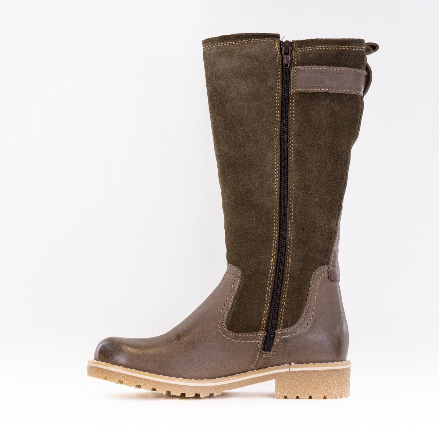 Eric Michael Marcella Women's Riding Boots in Khaki Color