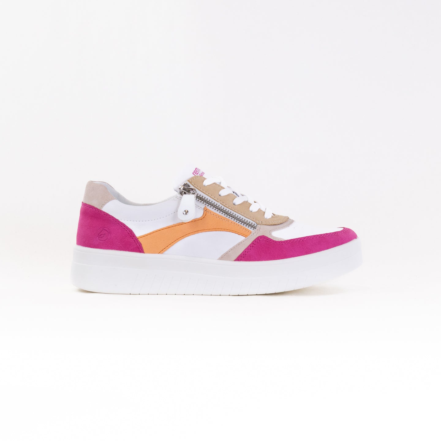 Women's Remonte Kendra D0J01 Low-Top Sneakers in Magenta and White Color Combination