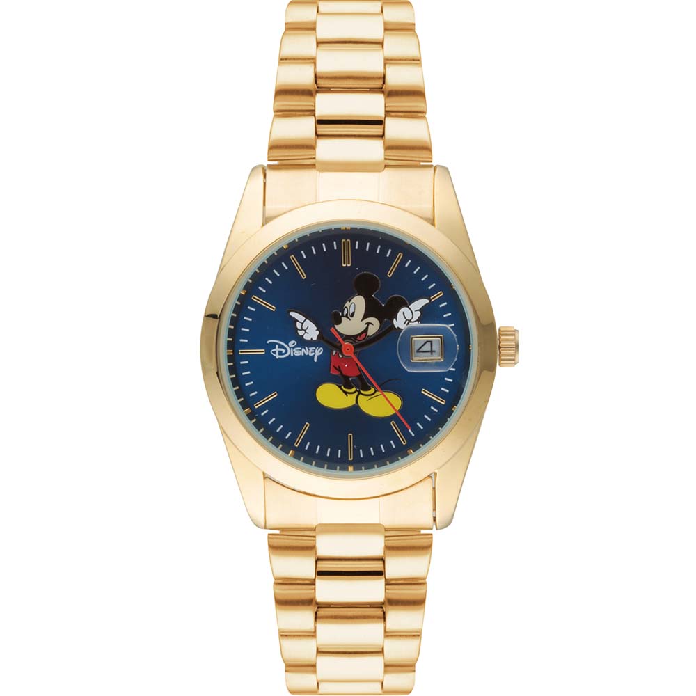 Disney Branded Mickey Mouse Gold Plated Wristwatch - Model TA45704