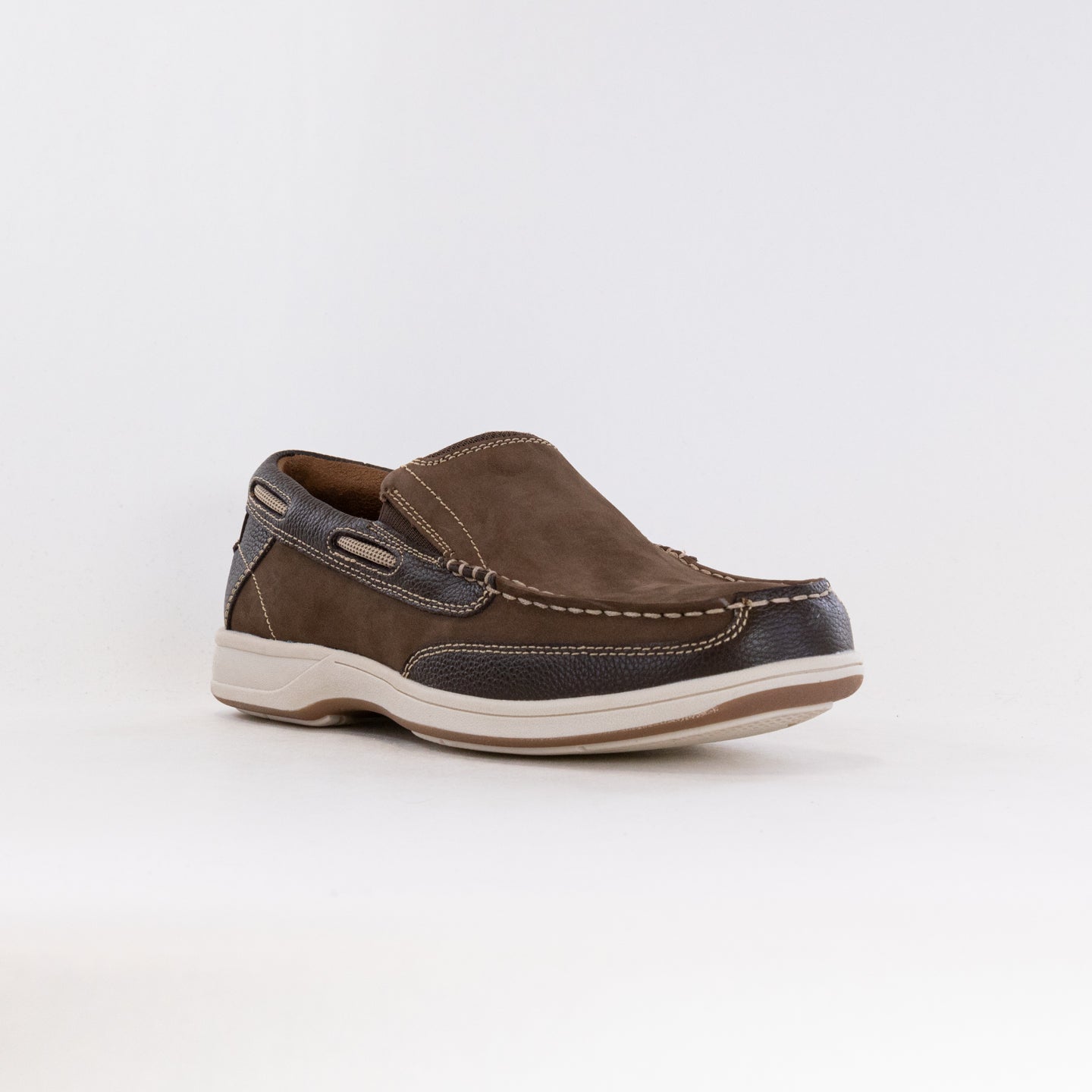 Men's Florsheim Brown Nubuck Lakeside Moc Toe Slip-On Shoes