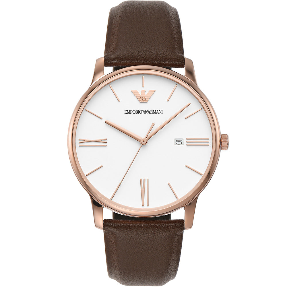 Emporio Armani Men's Minimalistic Leather Wristwatch - Model AR11572