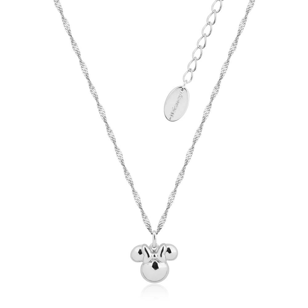 Disney Stainless Steel Minnie Mouse Charm Pendant with 45+7cm Twisted Chain