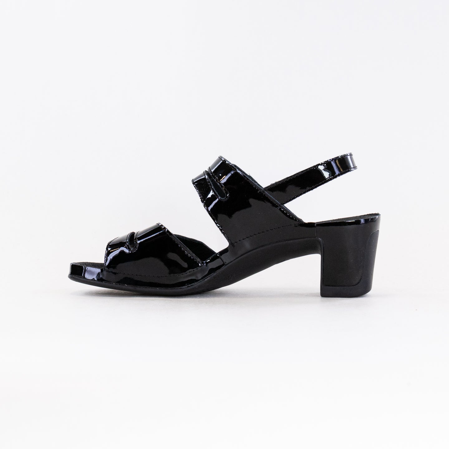 Women's Black Patent Leather Vital Joy Comfort Sandals