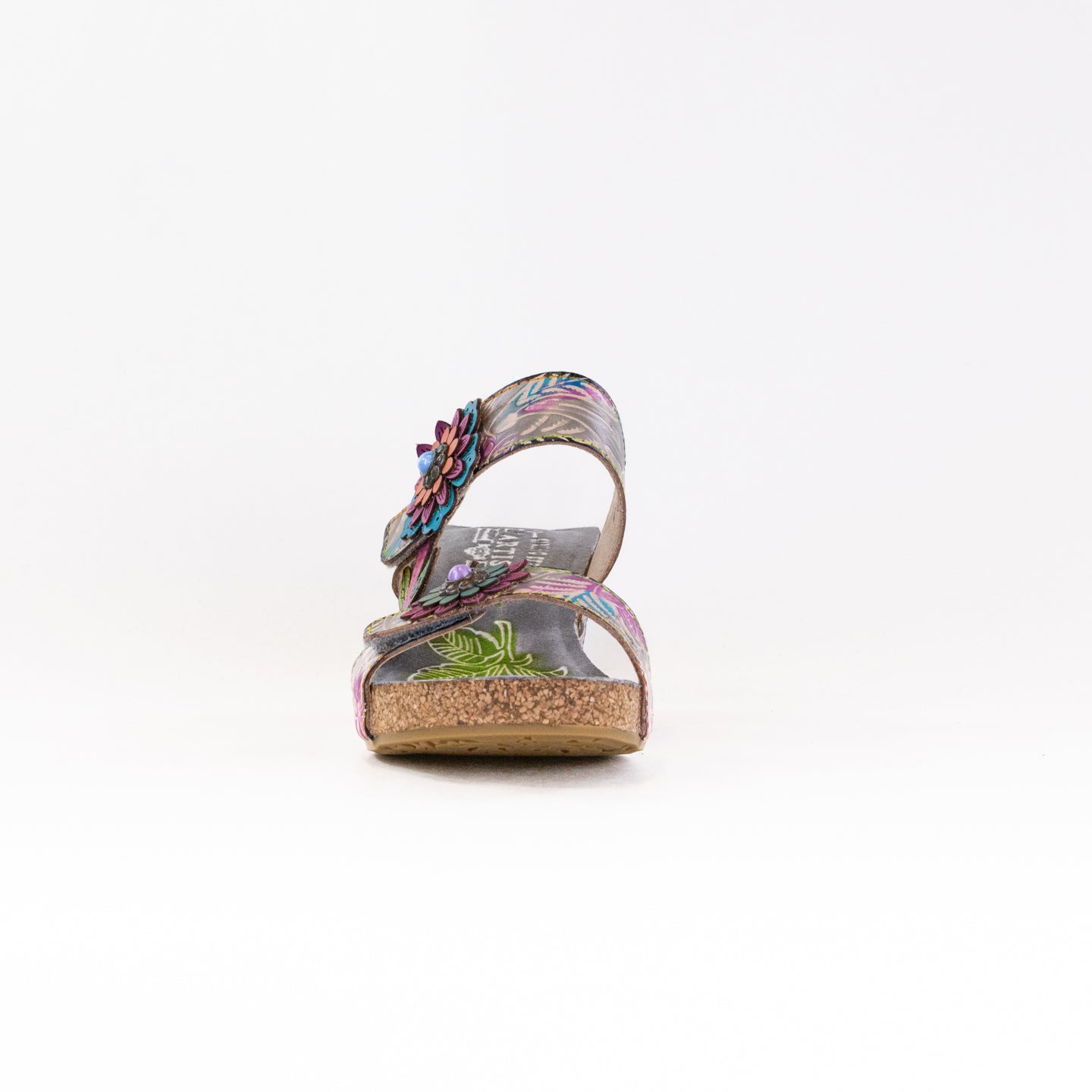 Spring Step L'Artiste Moai Women's Grey Multi Floral Sandals