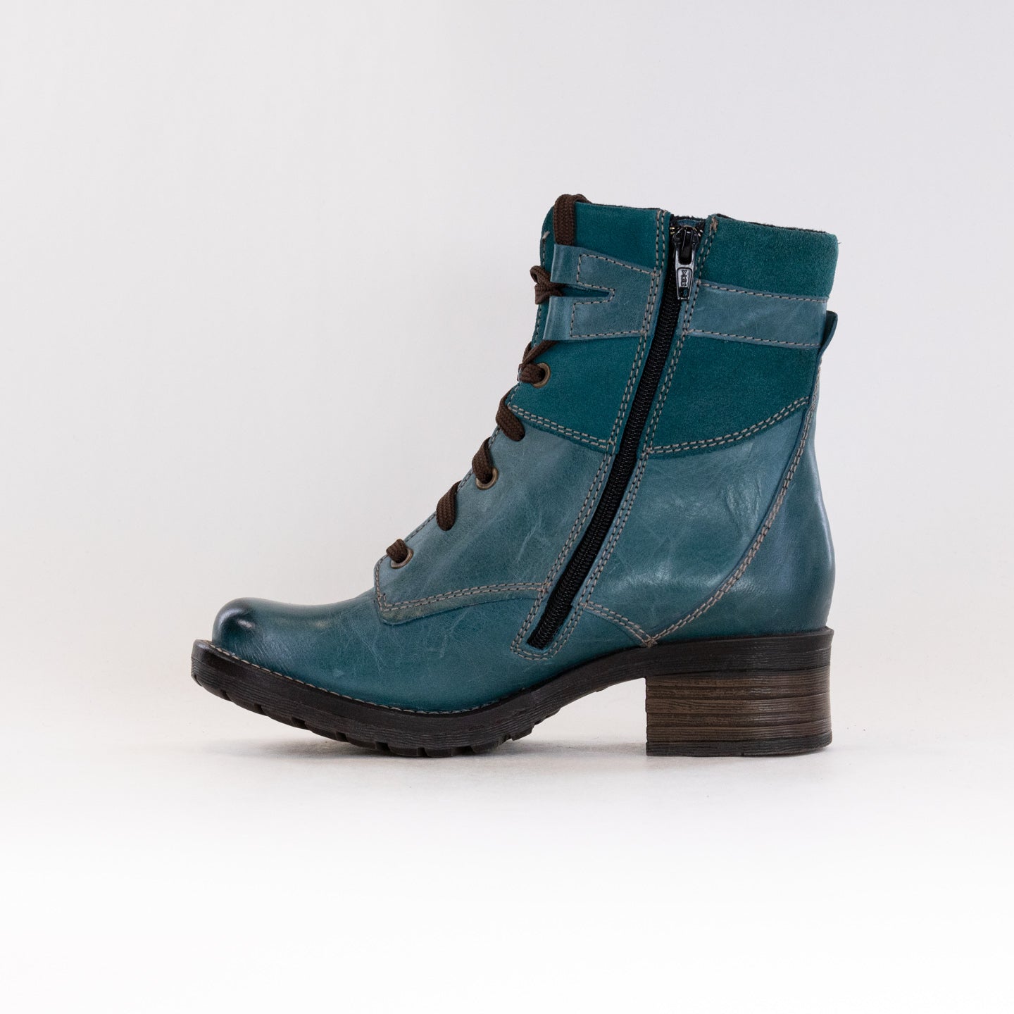 Women's Teal Dromedaris Kara Soft Suede Short Lace - Up Boots