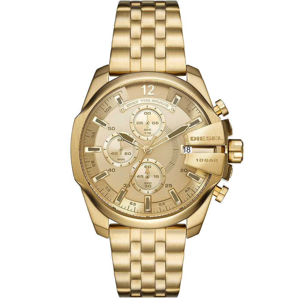 Diesel Men's DZ4565 Gold-Tone Chronograph Dress Watch with Multiple Functions