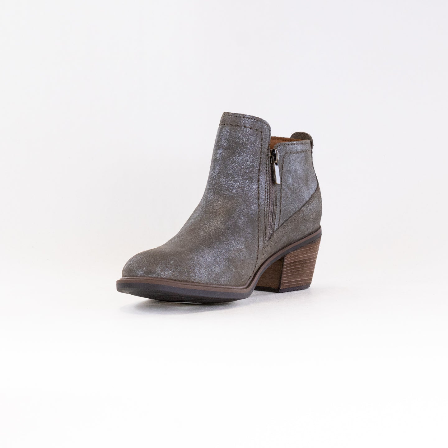 Clarks Women's Neva Lo Ankle Boots in Taupe Metallic Leather