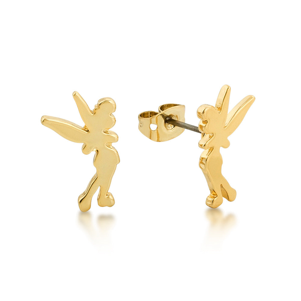 Disney Tinkerbell Gold-Plated Stud Earrings for Enthusiastic Fans