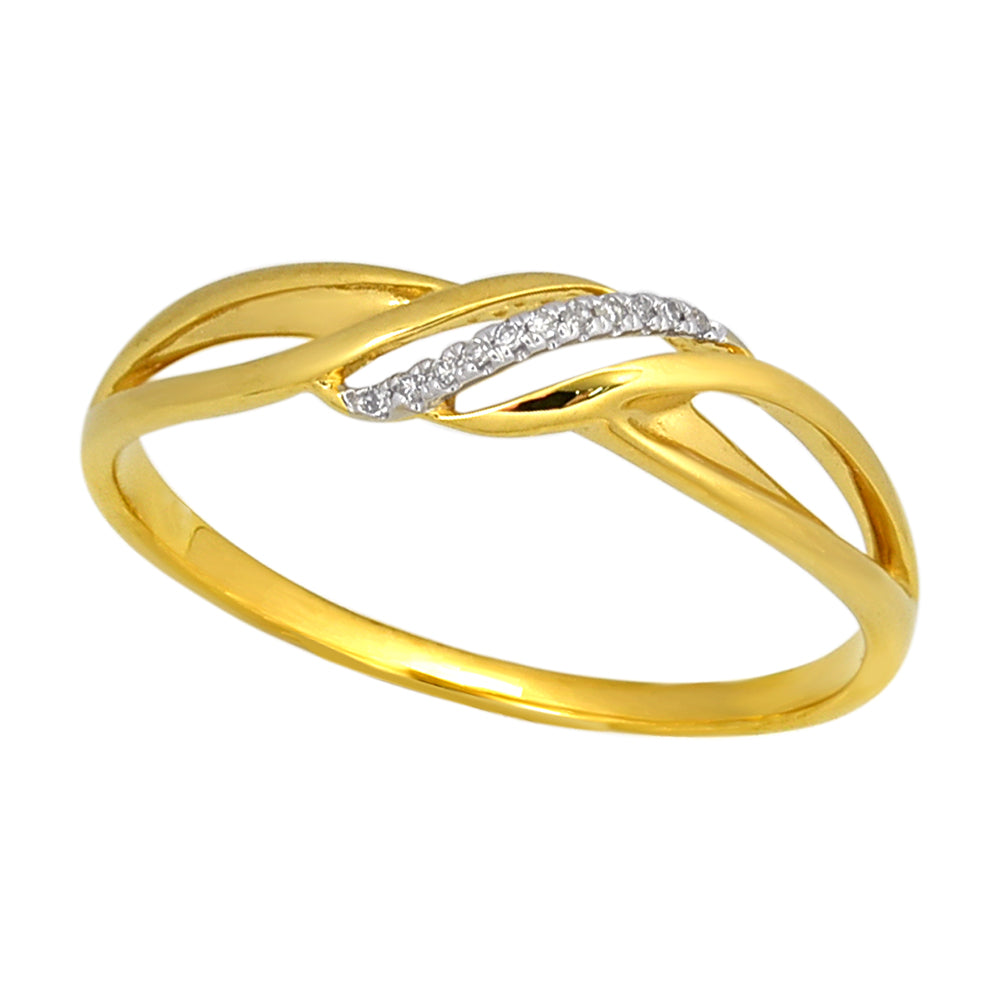 Stunning 9ct Yellow Gold Engagement Ring Adorned with 11 Sparkling Brilliant Diamonds